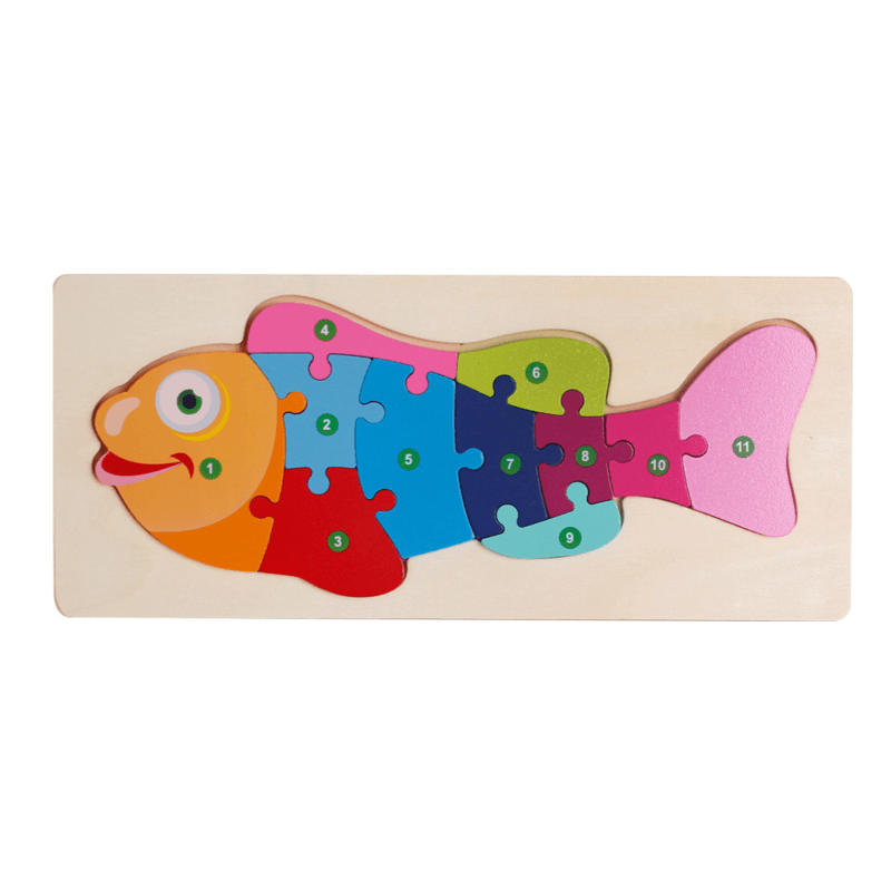 3D Wooden Animal Puzzle | Chunky Grab-and-Place Pieces | Builds Fine Motor Skills and Shape Recognition for Kids