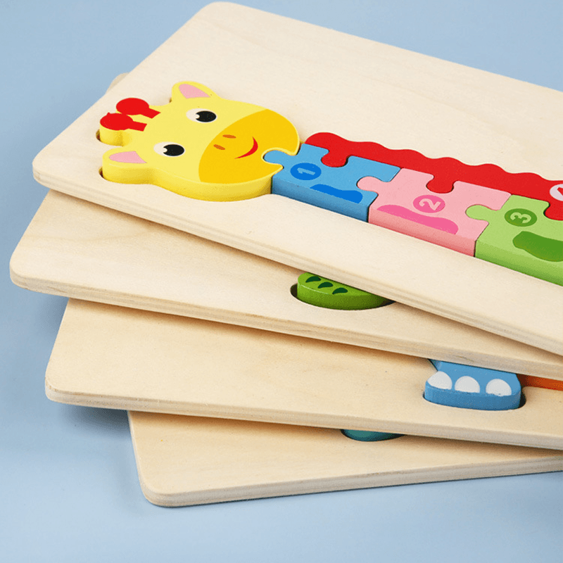 3D Wooden Animal Puzzle | Chunky Grab-and-Place Pieces | Builds Fine Motor Skills and Shape Recognition for Kids