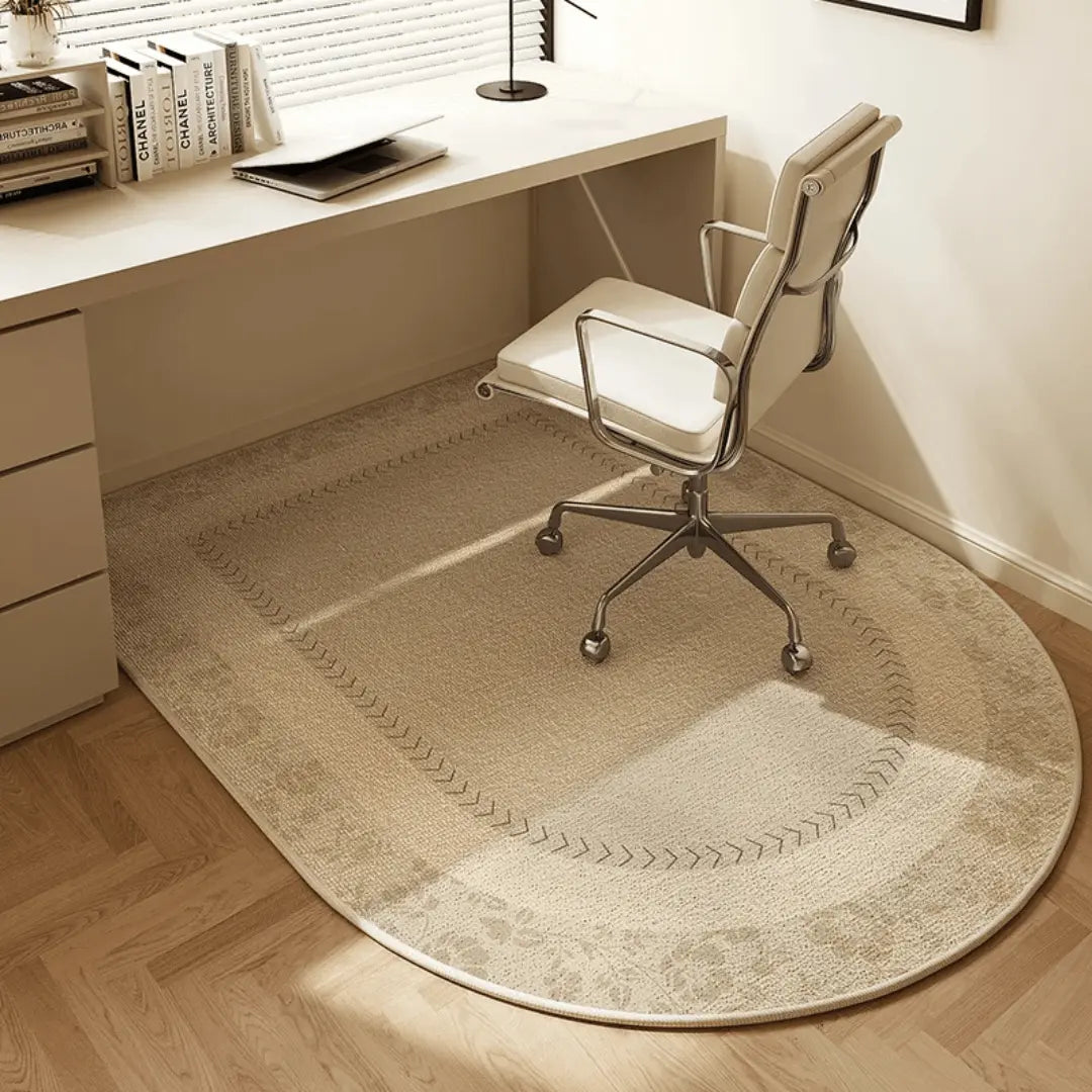 Office Chair Mat Polyester Fleece | Non-Slip Backing & Geometric Border Design | Protects Floors from Scratches & Wear 3