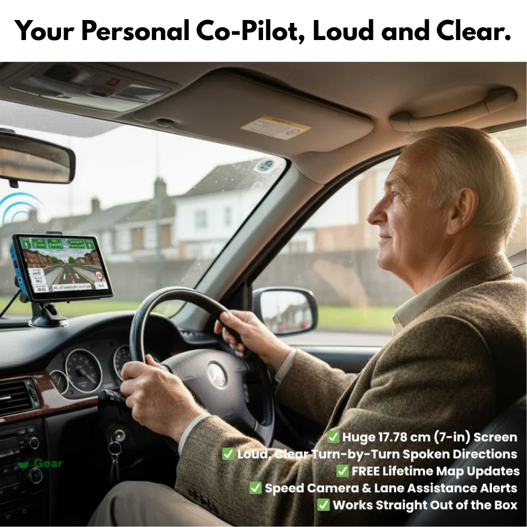 7" GPS Navigation System | Pre-Loaded UK & EU Maps, Speed Camera & Lane Alerts | Free Lifetime Map Updates for Cars & Trucks 2