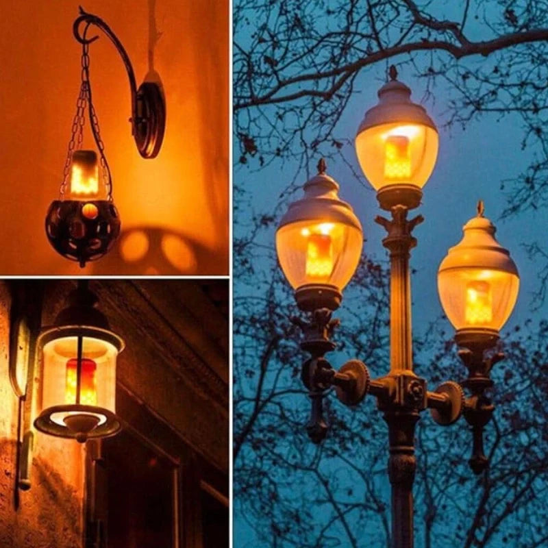 Flame-Flicker Light Bulb PVC 13.8 x 6.5 cm | Yellow or Blue | 4 Lighting Modes, Indoor/Outdoor Use, Fits E27/E26/E22 Sockets 5
