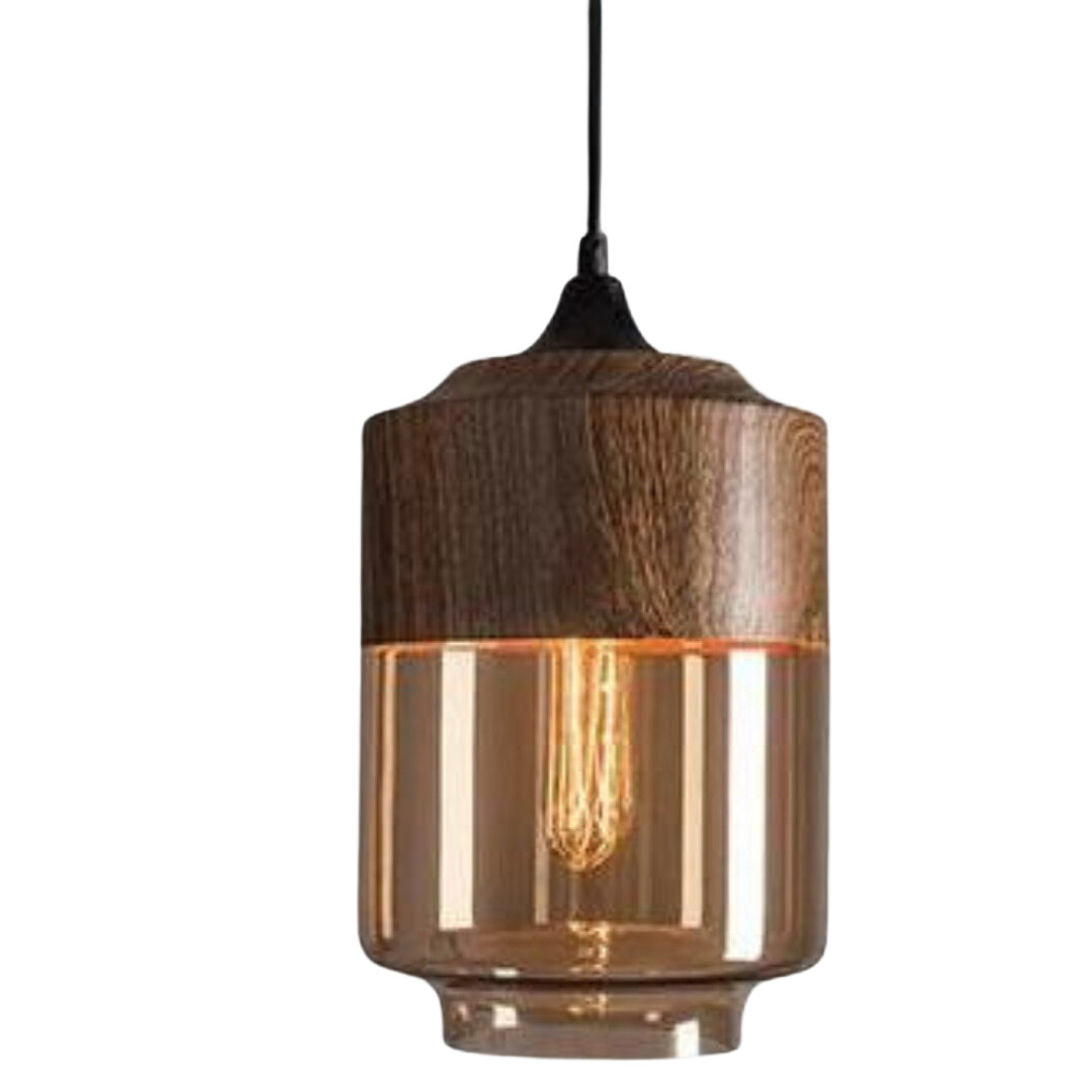 Glass and Wood Pendant Light | Scandinavian Design with Adjustable Cable | Warm Ambient Glow for Living, Dining and Bedroom 3