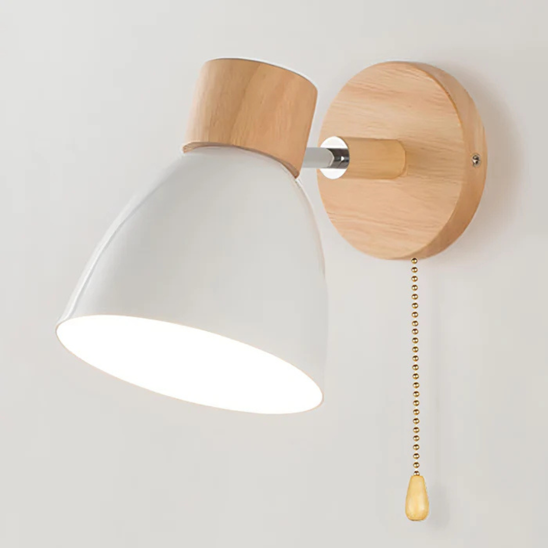 Scandinavian Wall Light Fixture Wood & Metal | E27 Socket, Minimalist Design | Easy Wall Mount, Ambient Accent Lighting 4