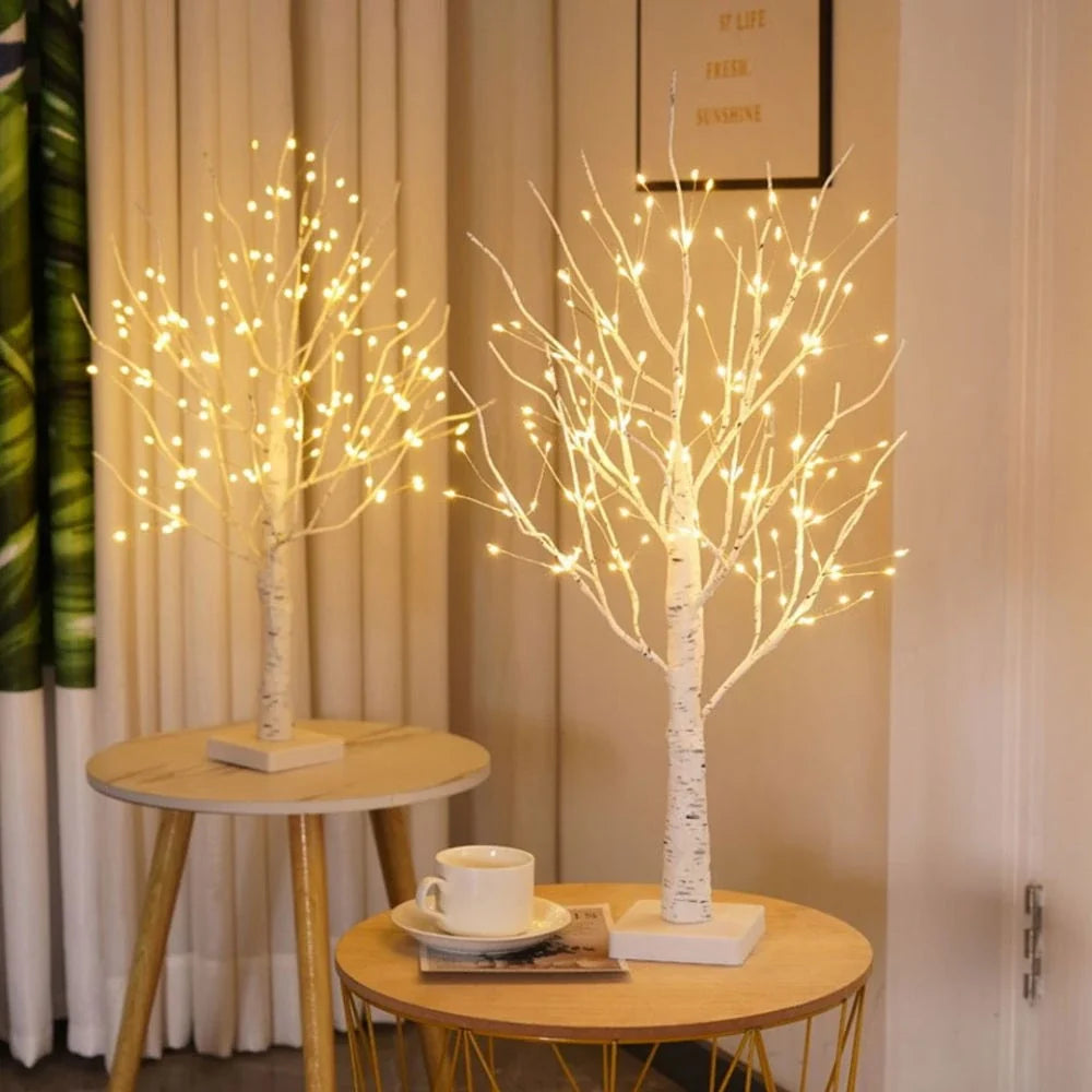 Birch Branch Light 55 cm | PVC & Copper Wire, Warm White 144 LED | Cordless, Bendable, Battery-Powered, Table Decor 3