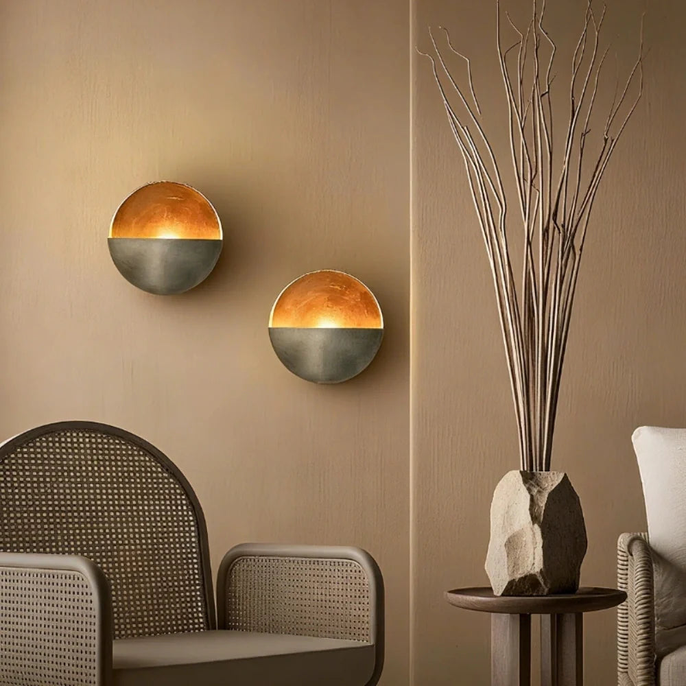 Wall Candle Holder Iron 20.5 x 8 cm | Hand-Hammered Gold Interior | Reflects Candlelight for Warm Ambient Glow 1