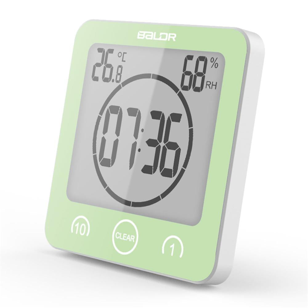 Digital Shower Clock AquaClock | Waterproof Suction Cup Mount, 10 cm Diameter | Large Display for Steamy Bathroom Timing 9