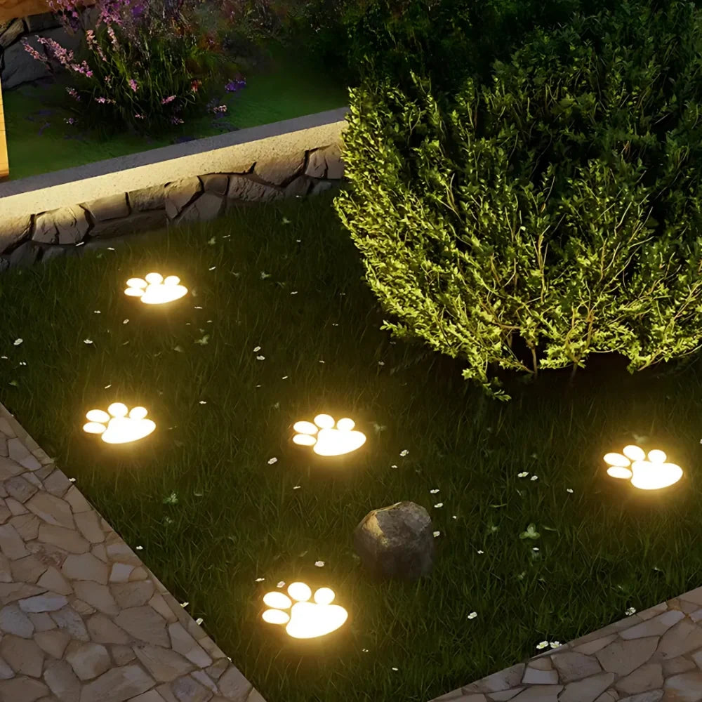 Solar Paw Print Light, ABS Plastic, 9 x 9 cm | IP44 Waterproof, Automatic Dusk Sensor | Up to 10 Hours Glow, 3 to 24 Pack 1