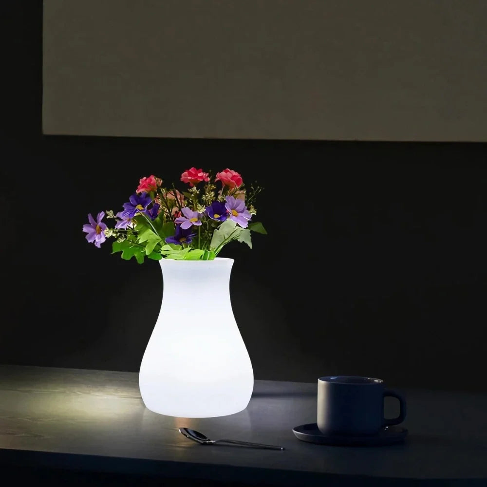 LED Flower Vase Plastic 11 x 11 x 15 cm | Rechargeable & IP65 Waterproof | 16 Colours, Remote Control, USB Charging 3