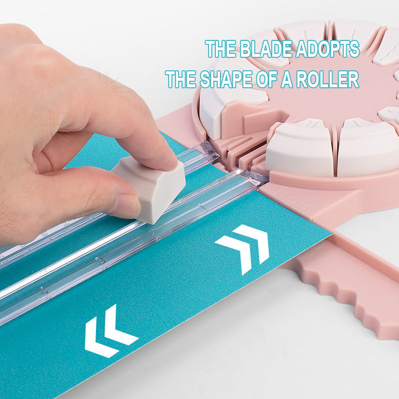 Rotary Paper Cutter 12-in-1 Cutting Heads, ABS Body | Pink or Black | Straight, Wavy, Perforated and Zigzag Edges 2