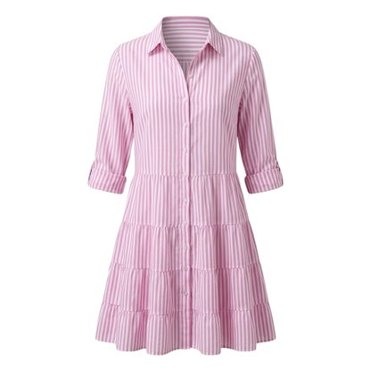Anna | Women's Striped Summer Dress - Flattering A-Line Fit in Lightweight Polyester
