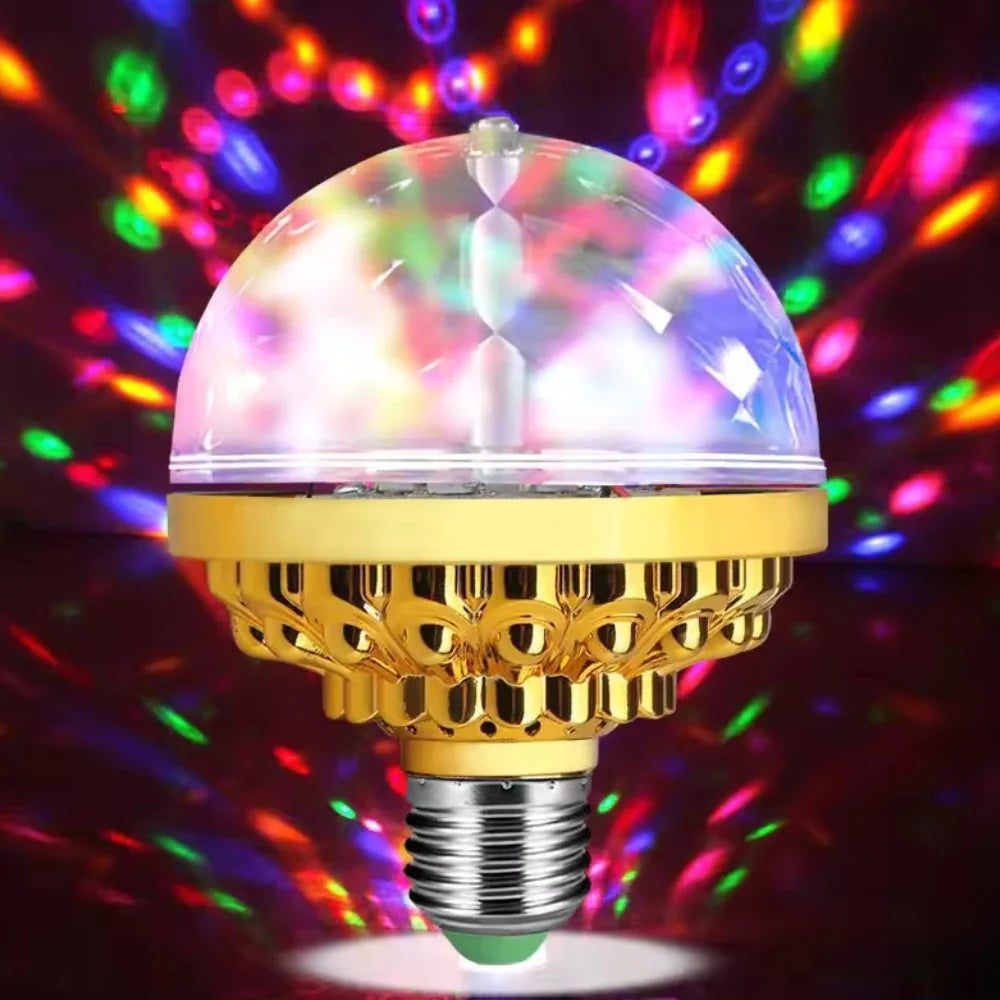 Rotating Disco LED Bulb, E27 Base | RGB Red, Blue & Green Light | Spins Swirling Patterns Across Walls, Ceilings and Floors 2