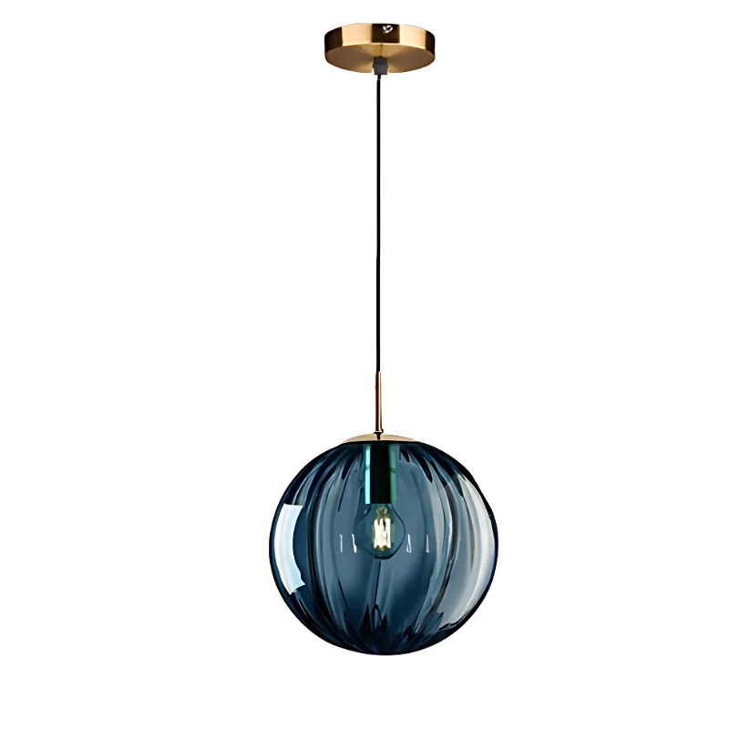 Glass Ball Chandelier, Blown Glass Spheres, 15 cm or 20 cm | Burgundy, Smoke Grey, Brown, Blue | 1.8 m Drop, Postmodern Style 12