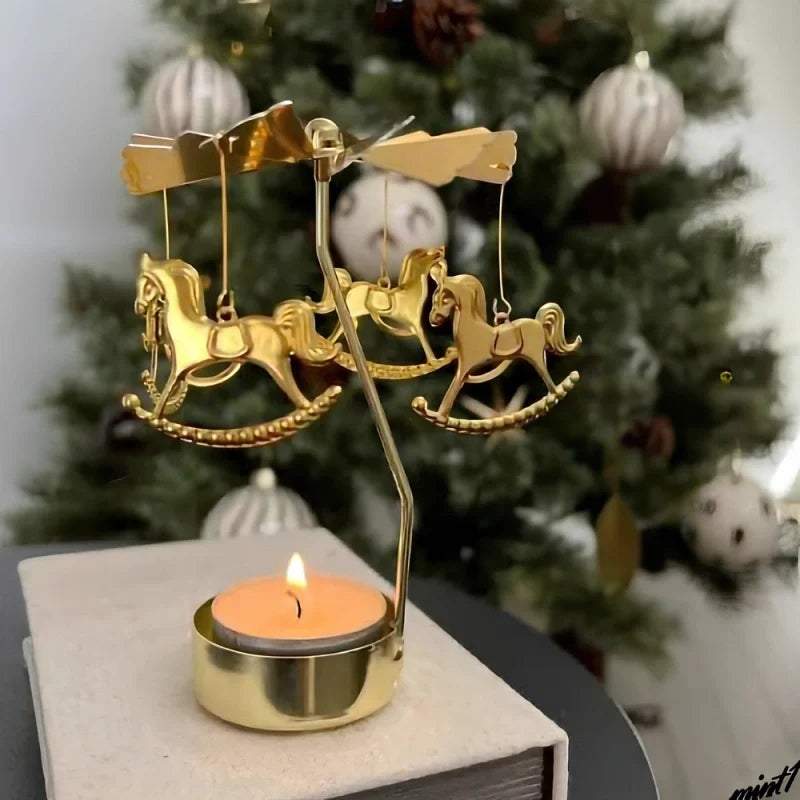 Candle Carousel Alloy Spinner 16.5 x 8 x 5 cm | Fawn, Fairy, Angel, Unicorn Styles | Heat-Powered Rotating Display 10