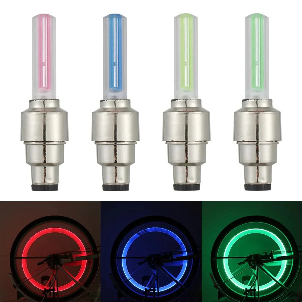LED Wheel Valve Cap Lights, Set of 2 | Motion-Activated, No Wiring Needed | Fits Car, Bike & Motorcycle, 4 Colours 4