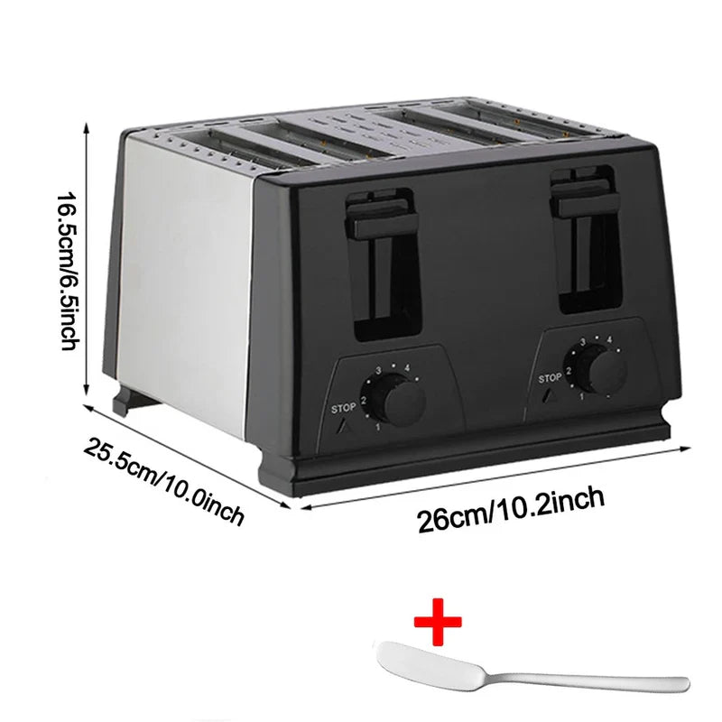 4-Slice Wide Slot Toaster | Adjustable Browning Toaster
