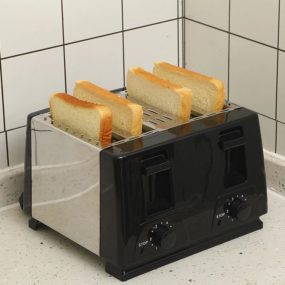 4-Slice Wide Slot Toaster | Adjustable Browning Toaster