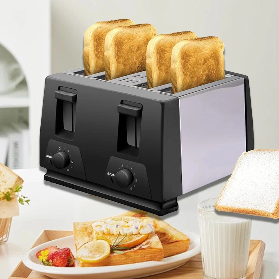 4-Slice Wide Slot Toaster | Adjustable Browning Toaster
