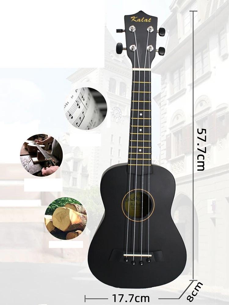 4 String Mini Guitar Mahogany Body | Compact Travel Size | Soft Mellow Tone for Beginners and Professionals Alike