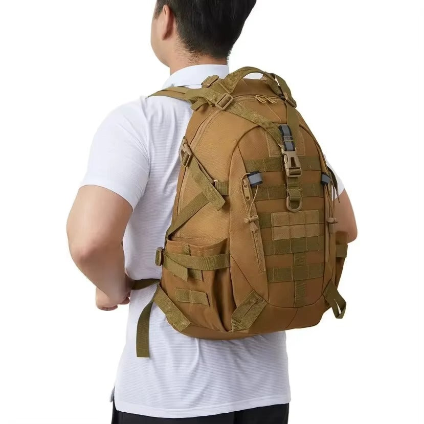 40L Tactical Backpack - Waterproof Nylon Design - Multi-Compartment - Adjustable Straps