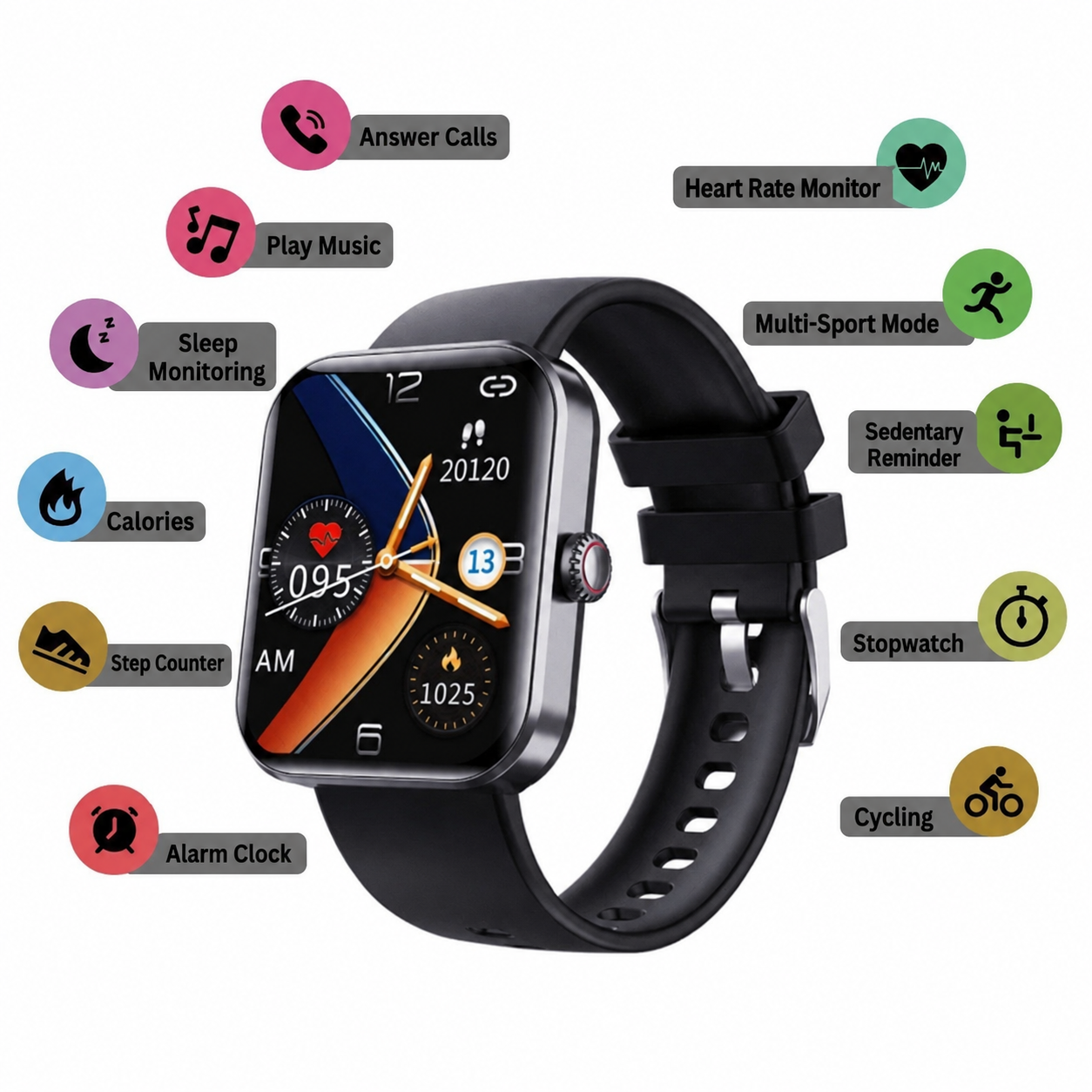 Smartwatch | Full Touch Heart Rate And Sleep Tracker