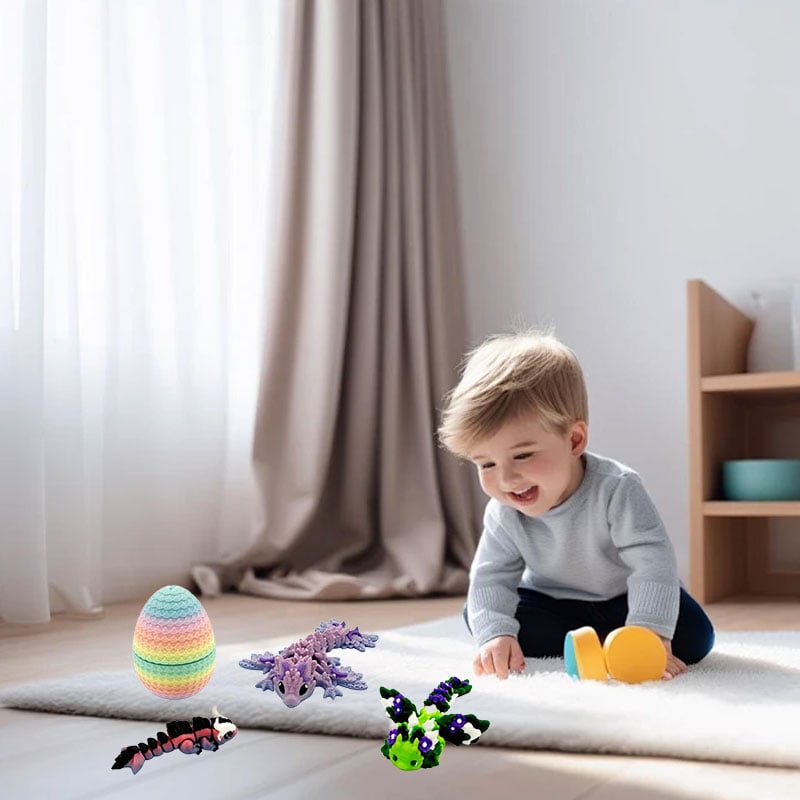 Mystery Dragon Egg Toys, 6-Pack | Fully Articulated Figures for Dynamic Poses | Surprise Unboxing Collectable Gift 6