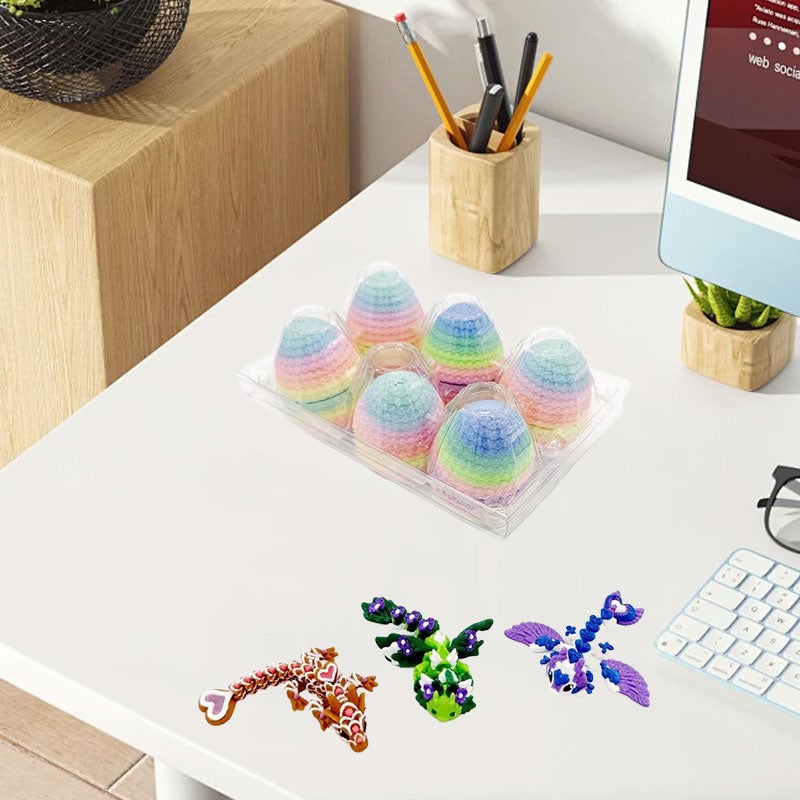 Mystery Dragon Egg Toys, 6-Pack | Fully Articulated Figures for Dynamic Poses | Surprise Unboxing Collectable Gift 7