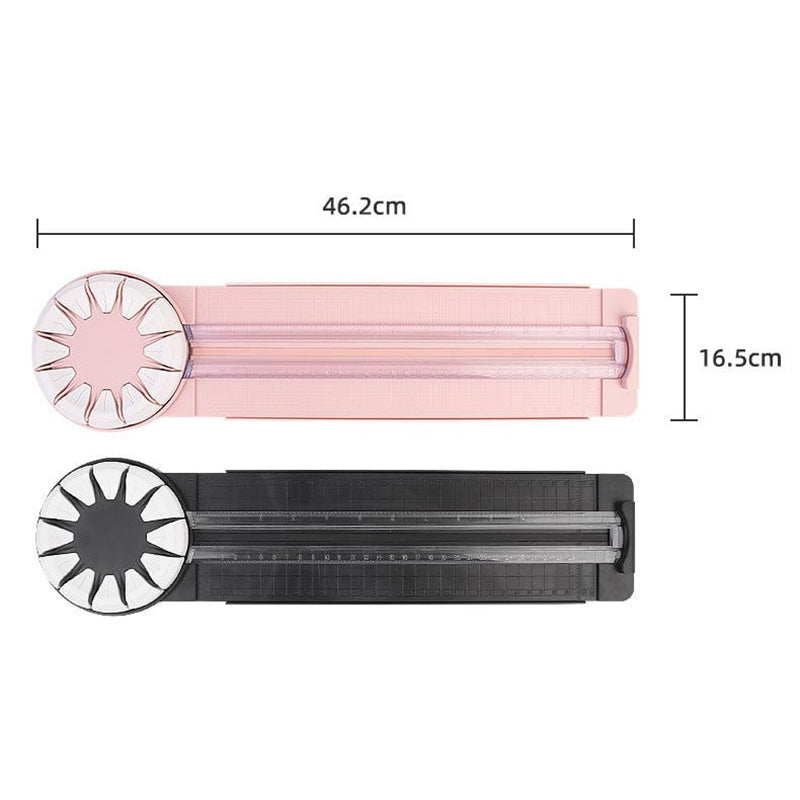 Rotary Paper Cutter 12-in-1 Cutting Heads, ABS Body | Pink or Black | Straight, Wavy, Perforated and Zigzag Edges 9