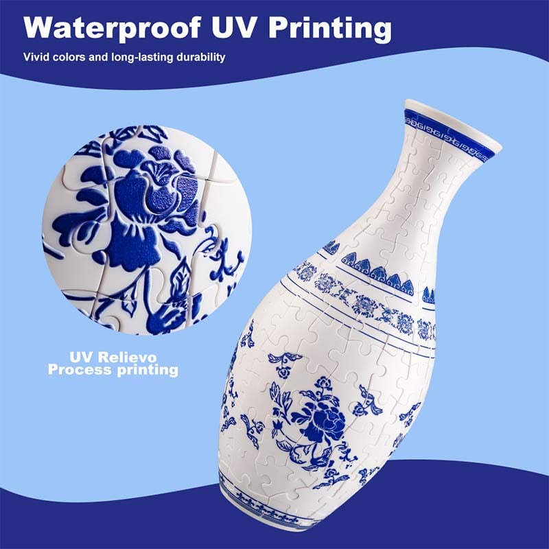 3D Puzzle Vase Plastic | Build-Your-Own Design with Castle, Waves and Boat Pattern | Hands-On Puzzle Home Decor Gift 13
