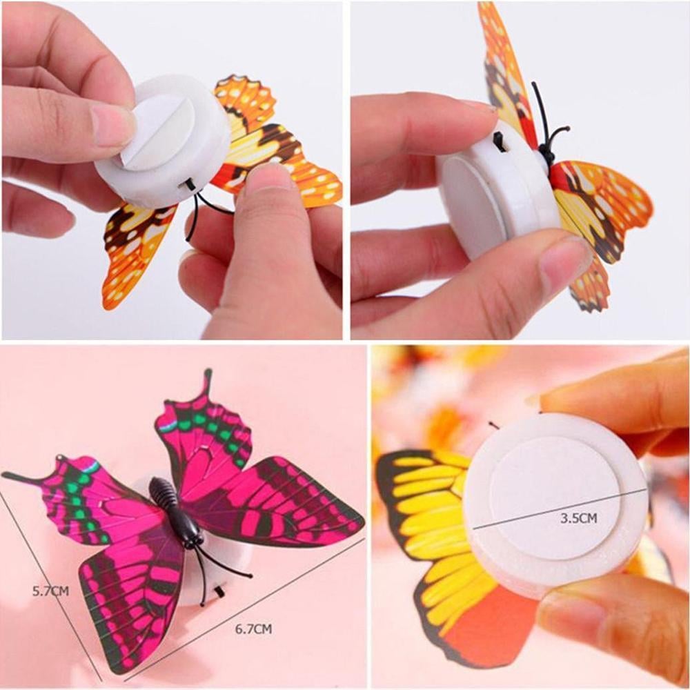 LED Butterfly Wall Stickers | Battery-Powered 9-Piece Set with Strong Adhesive Backing | Removable Décor Lighting for Any Room 3