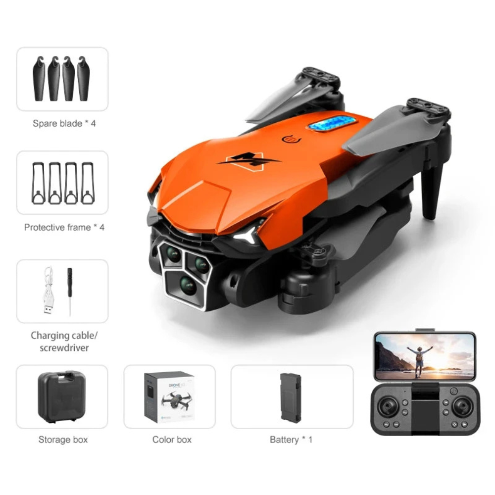 4K Camera Drone Triple-Lens | Brushless Motor & Optical Flow Hover Stabilisation | One-Click Return Foldable Design