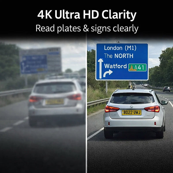 4K Wireless Dash Cam Front and Rear – Ultra HD Dashboard Camera for Car (FREE 64GB SD Card & Pro Installation Kit) 2