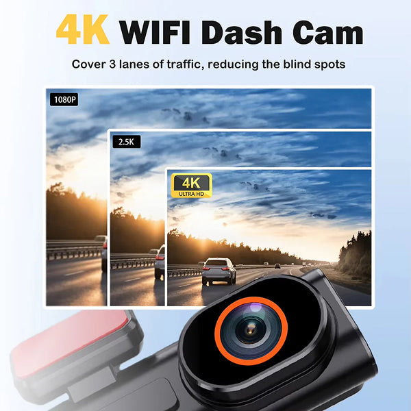 4K Wireless Dash Cam Front and Rear – Ultra HD Dashboard Camera for Car (FREE 64GB SD Card & Pro Installation Kit) 6