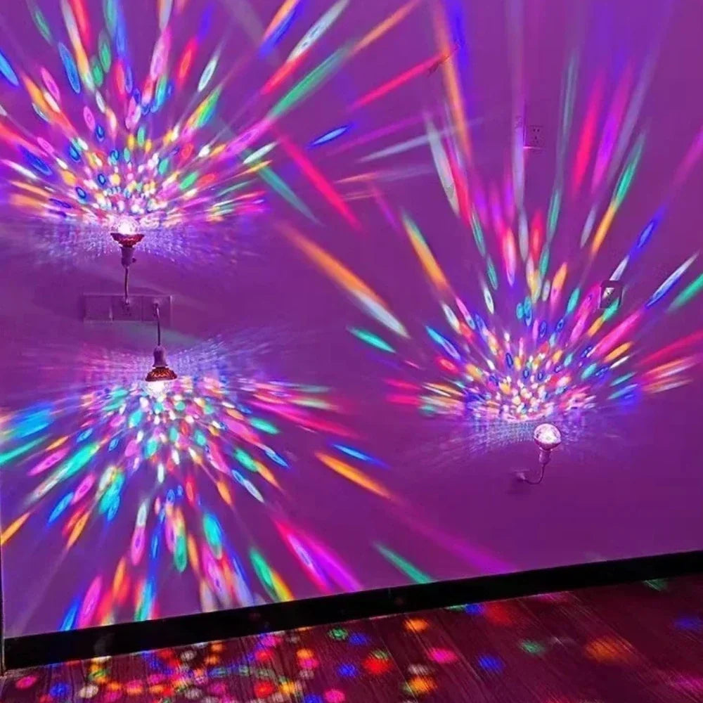 Rotating Disco LED Bulb, E27 Base | RGB Red, Blue & Green Light | Spins Swirling Patterns Across Walls, Ceilings and Floors 3