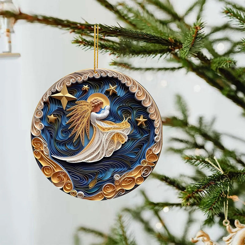 3D Christmas Ornament Acrylic | 3D Effect Pattern Design | Lightweight Festive Tree and Table Decoration for Holiday Décor 4