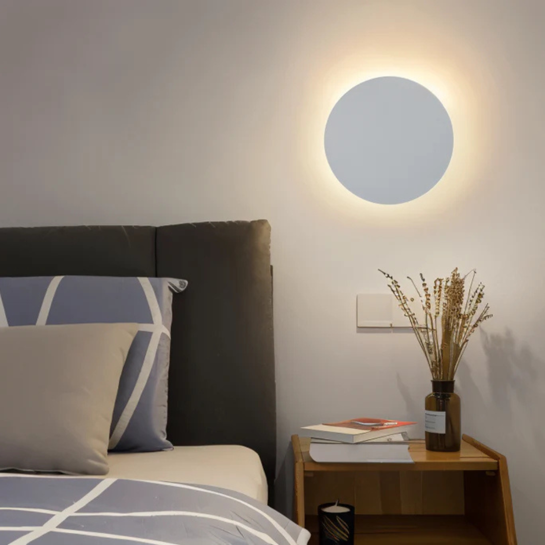 Round LED Wall Light Metal 13/20/30 cm | Gold, Black or White | Warm White Ambient Wall-Mounted Lighting for Living Room 4