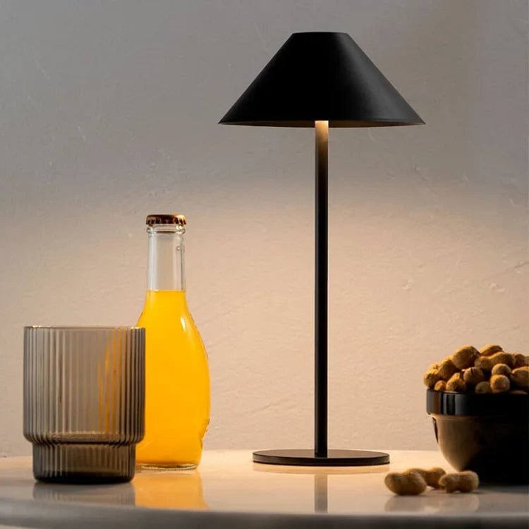 Cordless Cone Table Lamp Metal & Acrylic 26.5-36.5 cm | 5 Colours | Dimmable, Waterproof, USB-C Rechargeable, Indoor & Outdoor Use 4