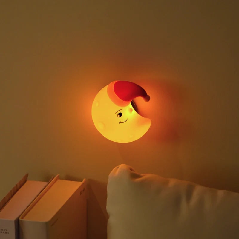 Silicone Night Light 9 cm | Star, Moon or Cloud Shape | Squeeze-Control, Rechargeable, Warm White Glow, Nursery Gift 3