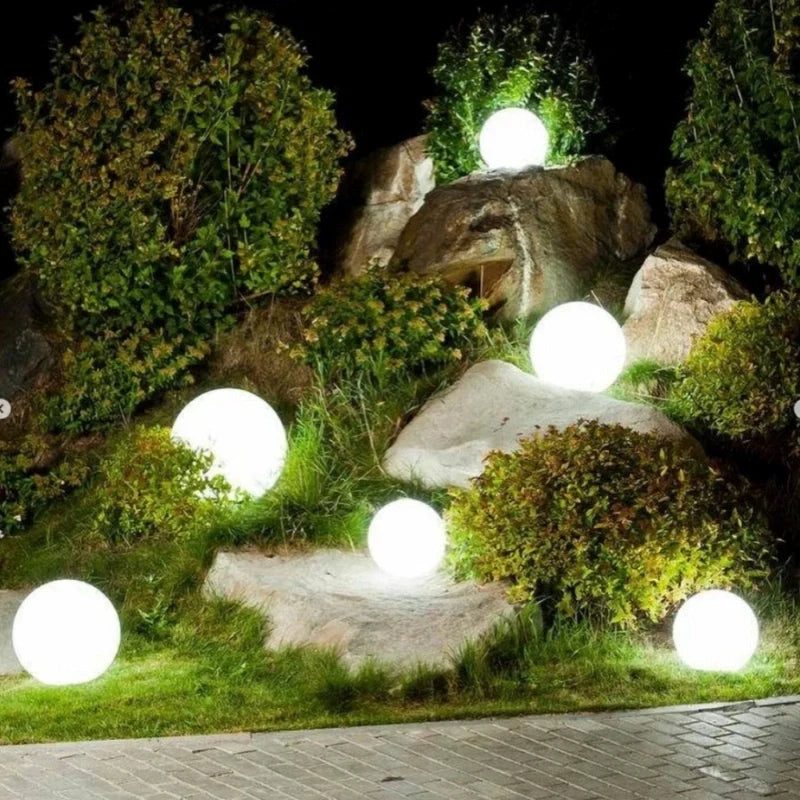 Spherical LED Garden Light 12 to 25 cm | 16-Colour Remote Control, USB Rechargeable | Weather-Resistant, Solar Powered Option 14
