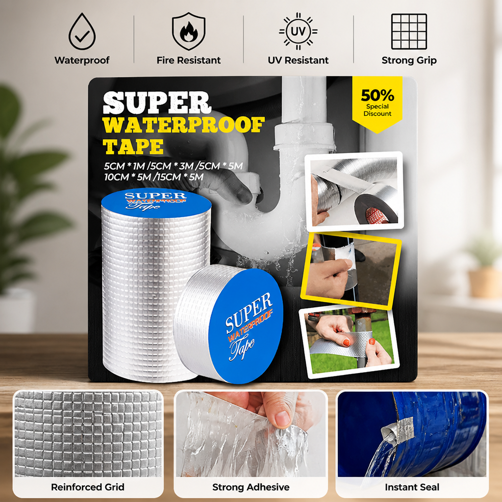 Butyl Rubber Repair Tape | Instant Leak Seal for Pipes, Roofs & Fuel Tanks | Waterproof -40°C to 120°C Resistant 5
