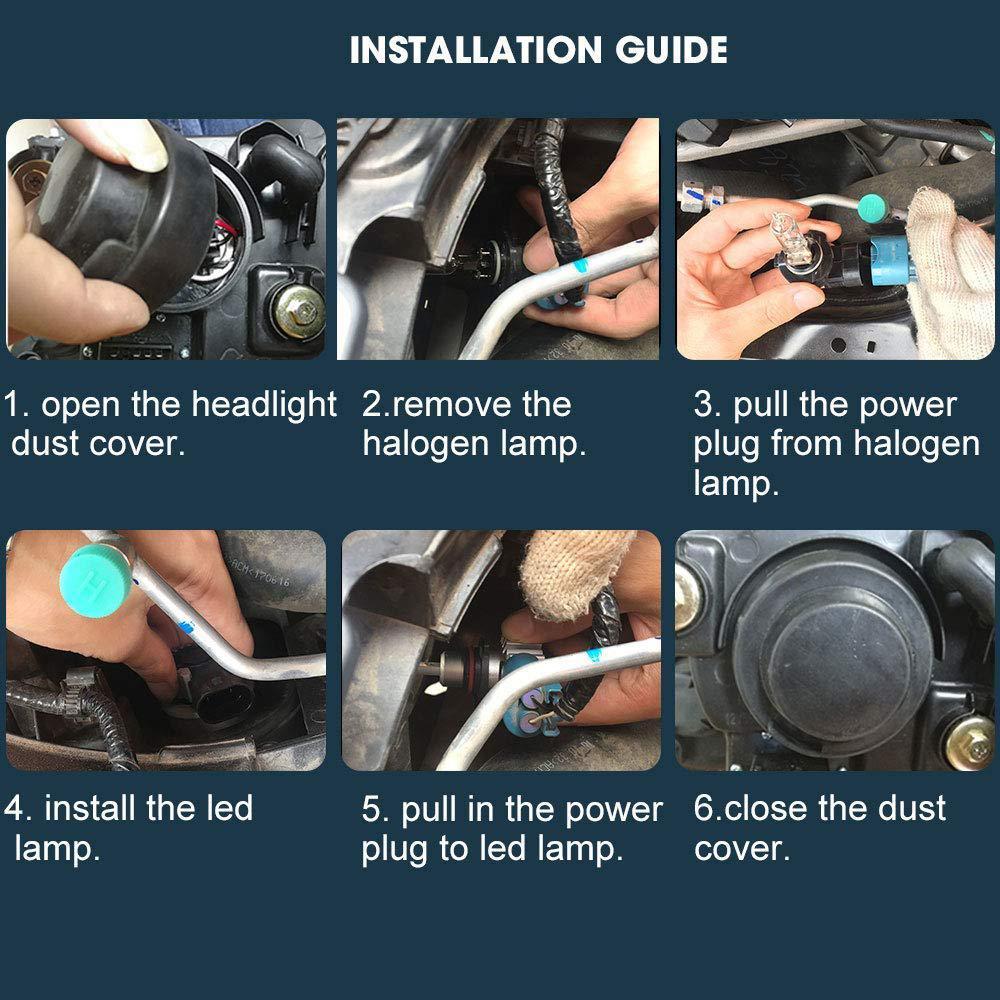 Car LED Headlight Bulbs | 6000K 6600LM COB Chip, 30W | Waterproof IP68 Plug-and-Play Conversion Kit for Cars and Trucks 4