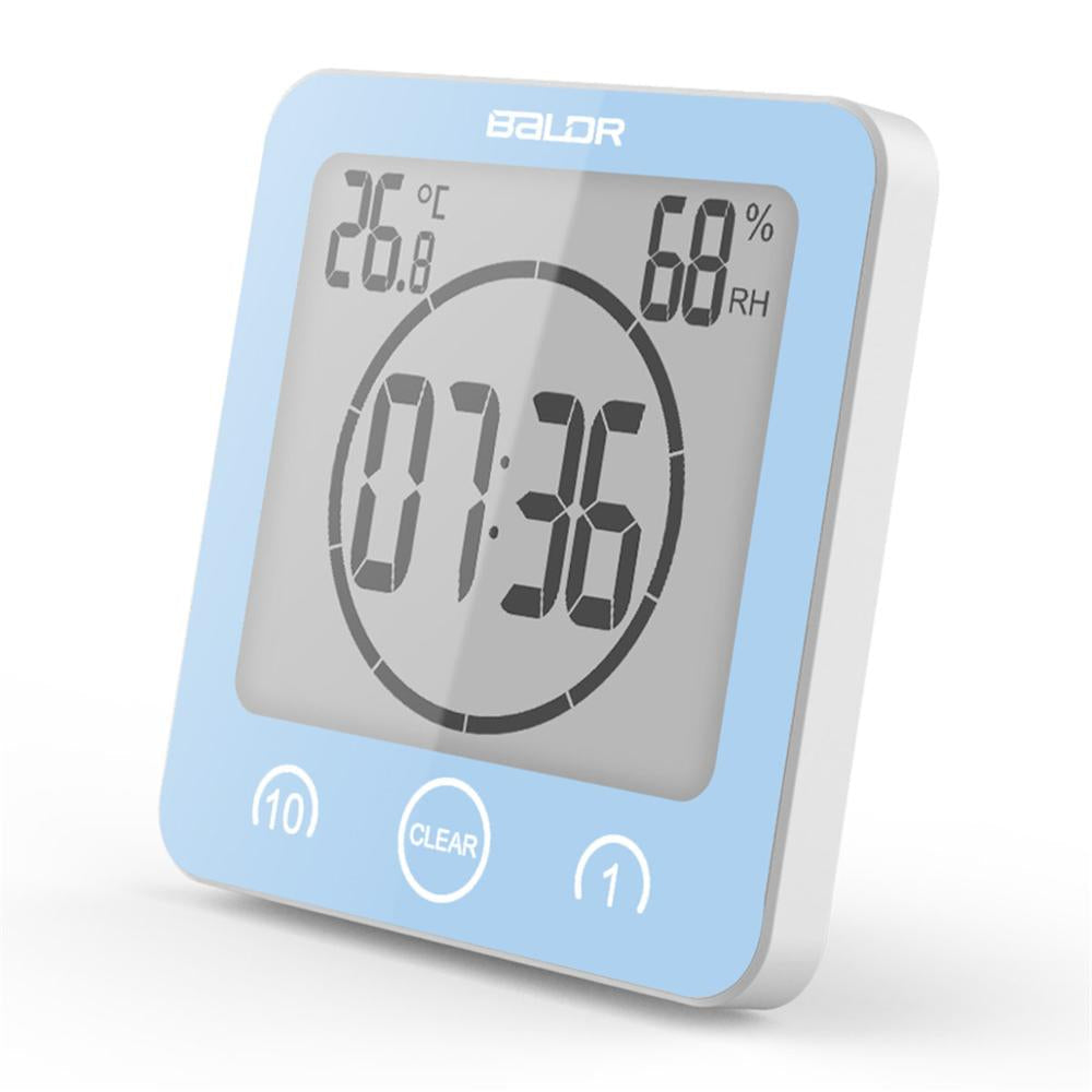 Digital Shower Clock AquaClock | Waterproof Suction Cup Mount, 10 cm Diameter | Large Display for Steamy Bathroom Timing 8