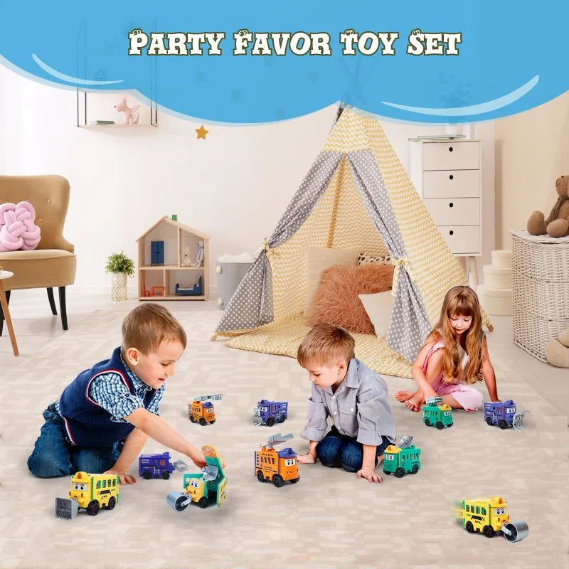 Transforming Toy Car Set Plastic | 4-in-1 Construction Vehicles, No Sharp Edges | Educational Gift for Kids and Toddlers 6