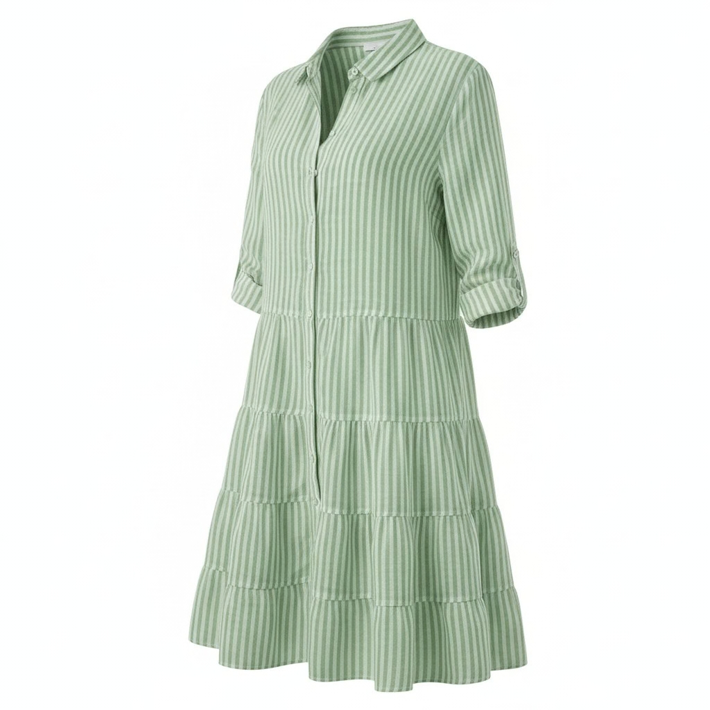 Anna | Women's Striped Summer Dress - Flattering A-Line Fit in Lightweight Polyester