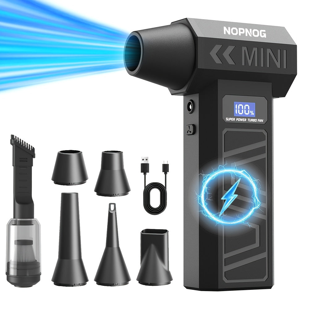 Electric Air Duster & Mini Vacuum Cleaner | 130,000 RPM Brushless Motor | 2x 4000 mAh Battery, USB-C Fast Charging 13