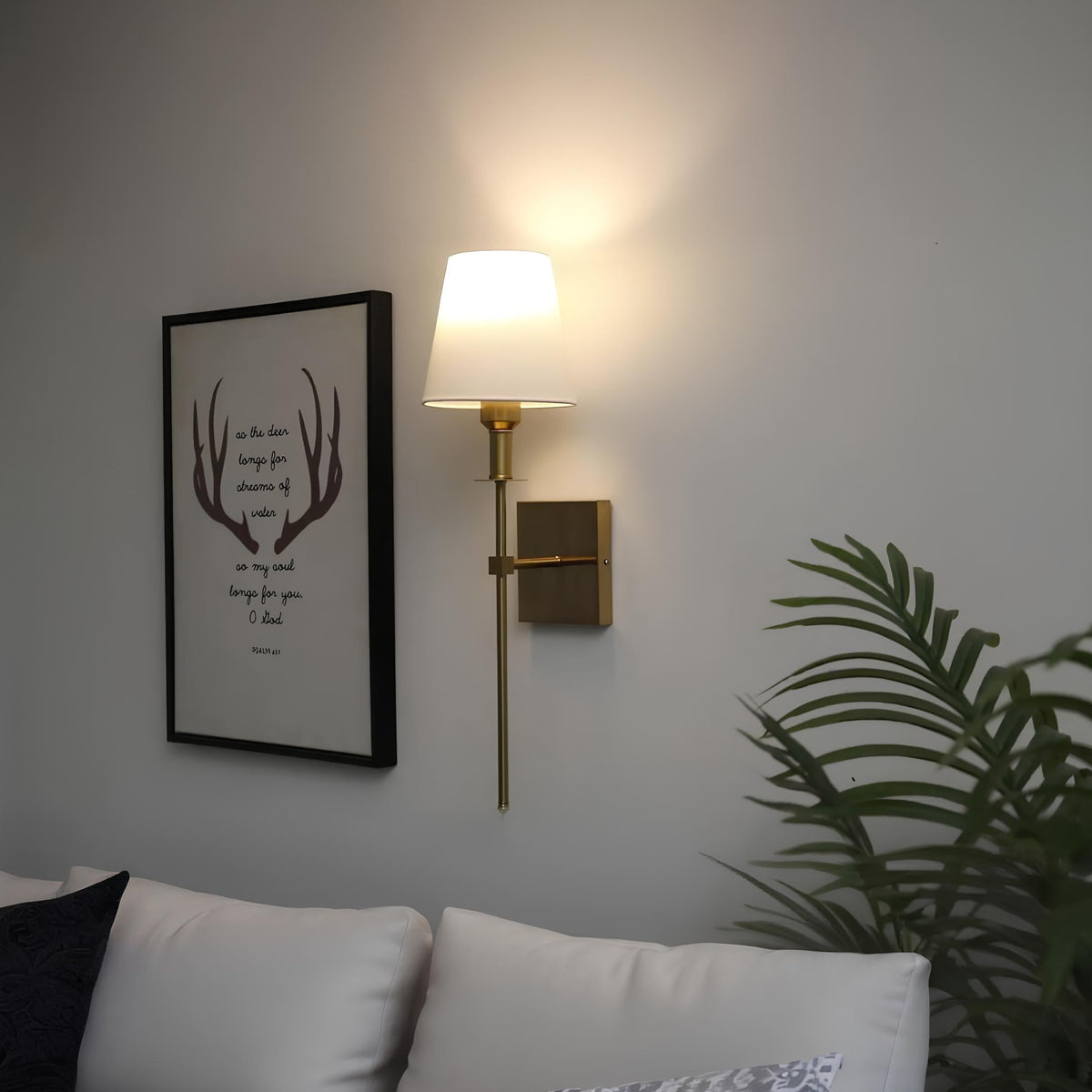 Cordless LED Wall Light Metal 61 x 11.8 cm | Gold or Black, Square or Round | No-Wire Fitting, 16-Colour Remote Dimming 12
