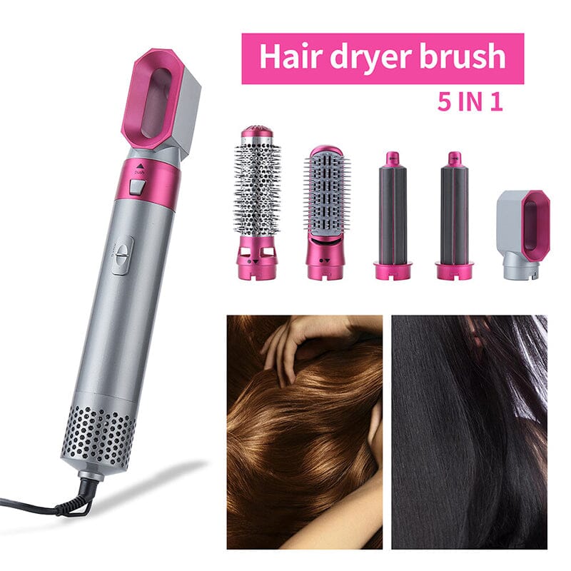 5 in 1 Hair Dryer Brush | Ceramic Coating, Negative Ion Technology, 3 Heat Settings | Dries, Curls & Volumises Hair