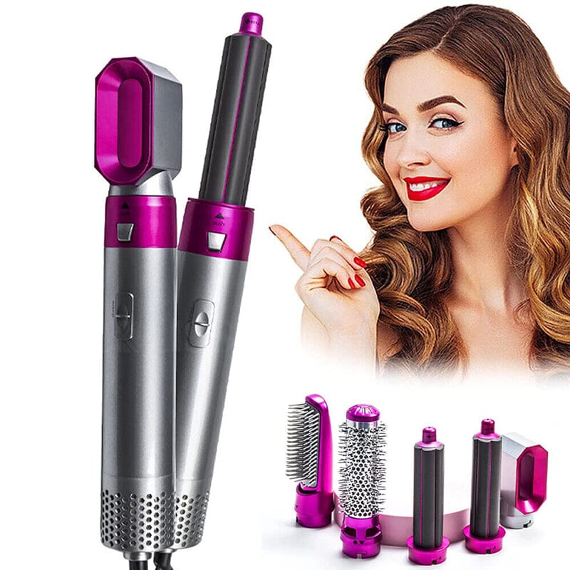 5 in 1 Hair Dryer Brush | Ceramic Coating, Negative Ion Technology, 3 Heat Settings | Dries, Curls & Volumises Hair