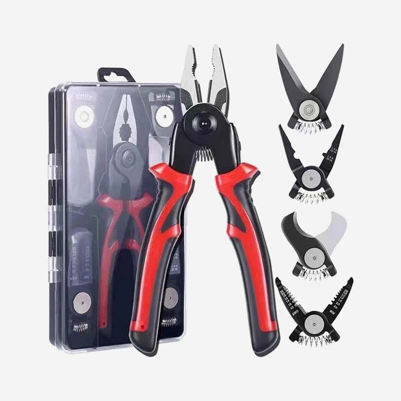 5-in-1 Interchangeable Plier Tool Set High Carbon Steel | Quick-Change Jaws for 5 Tools | Cuts Wire, Rope and Cable Cleanly