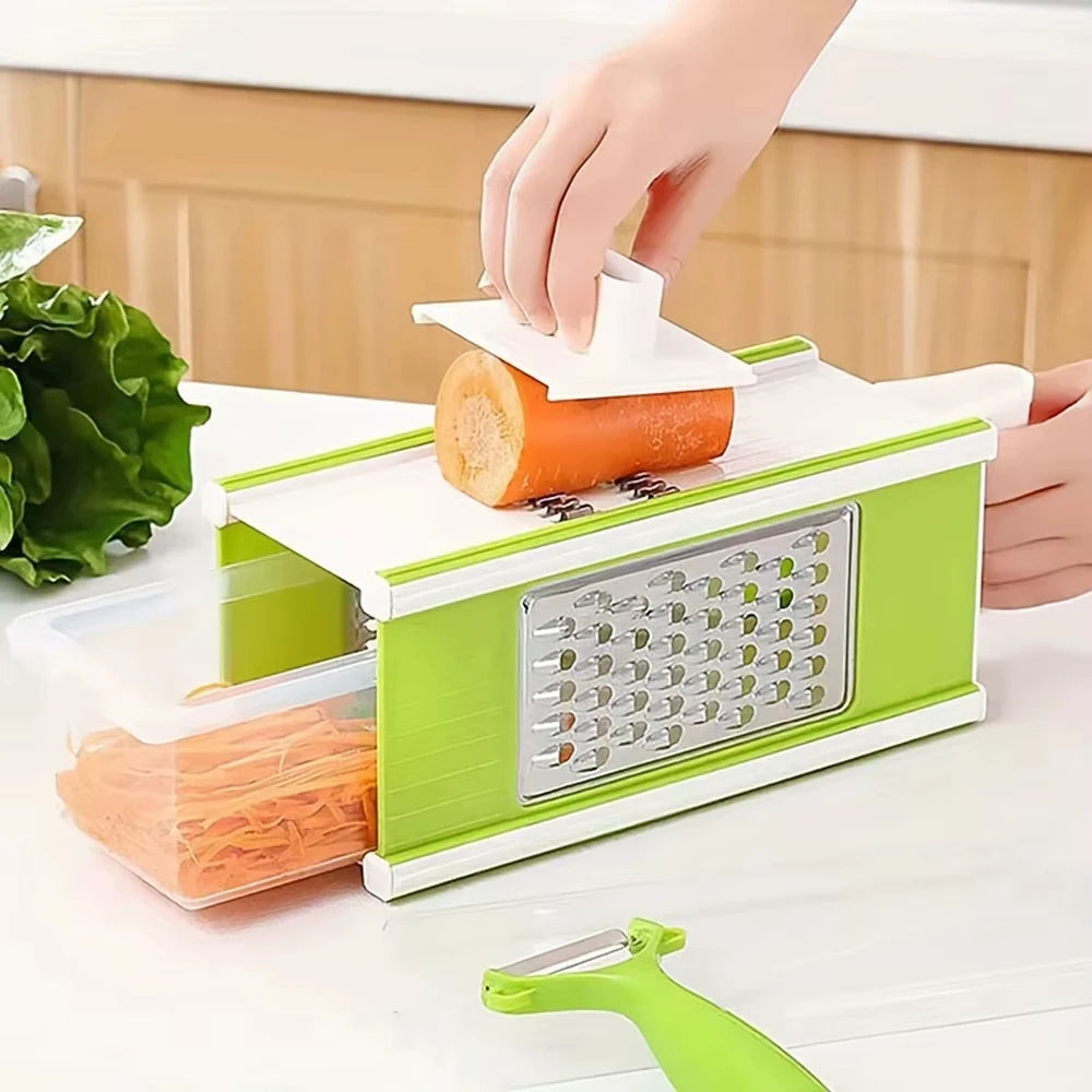 5-in-1  Stainless Steel Multi-Purpose Vegetable Slicer Cheese Grater 5