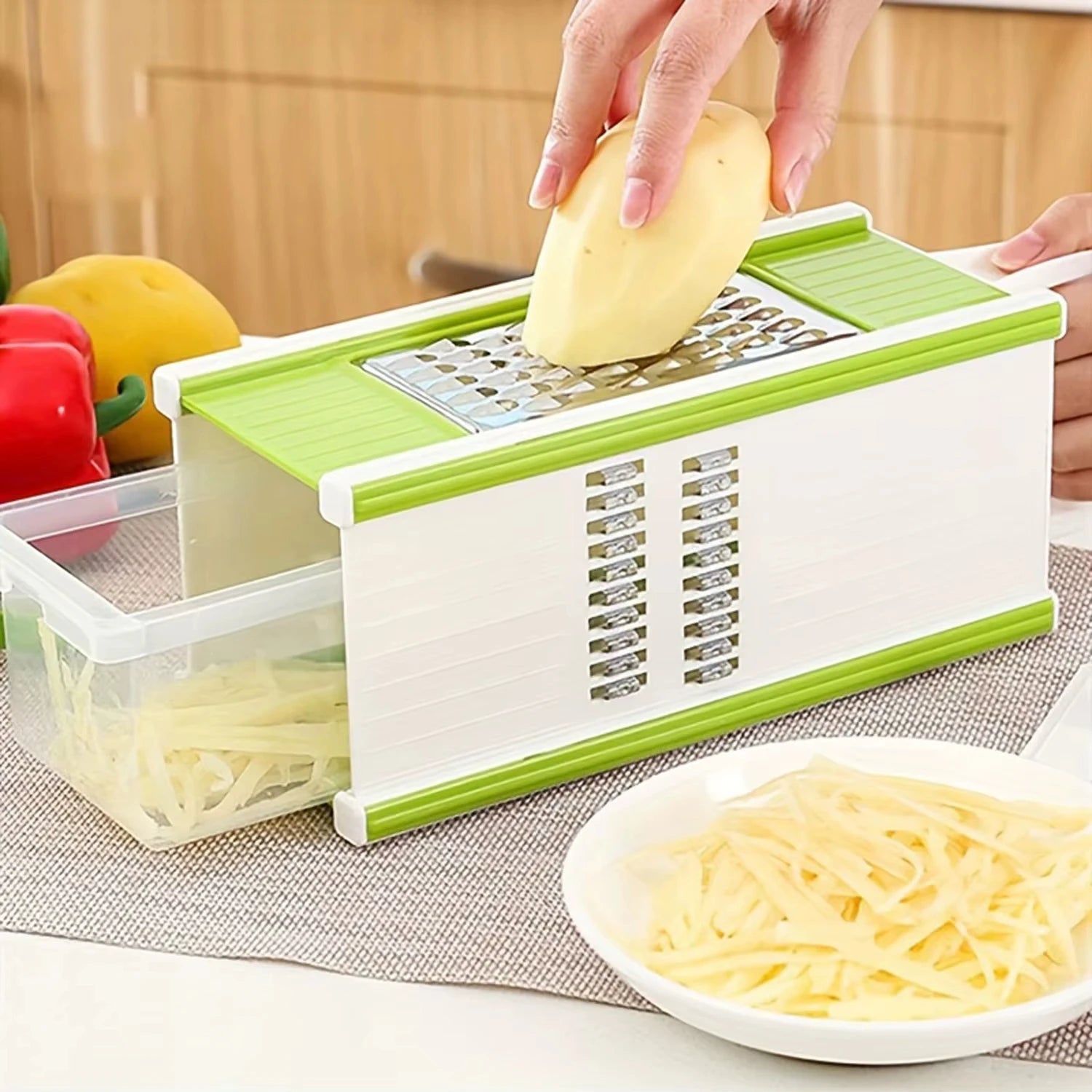 5-in-1  Stainless Steel Multi-Purpose Vegetable Slicer Cheese Grater 6
